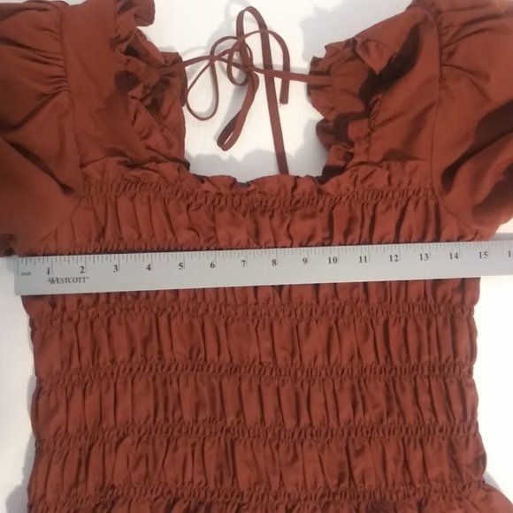 Milk & Honey women's size L rust colored long sleeve blouse - Picture 9 of 15